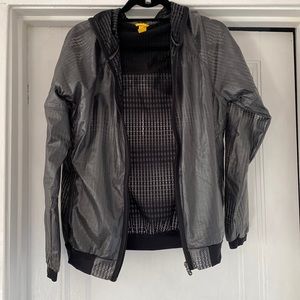 Black rain jacket